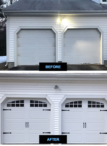 before and after Garage Door Replacement